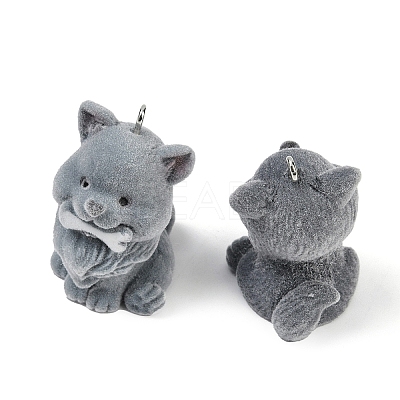 Flocky Resin Pendants FIND-A052-07D-1