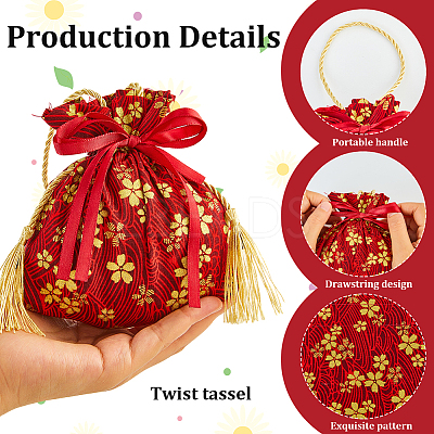 Flower Printed Cloth Drawstring Storage Bags ABAG-WH20010-20A-01-1