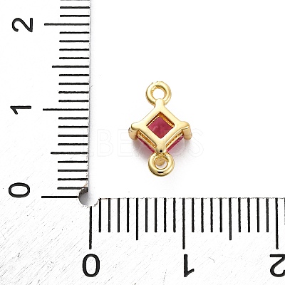 Brass Cubic Zirconia Rhombus Connector Charms LS-KK-F894-12G-03-1
