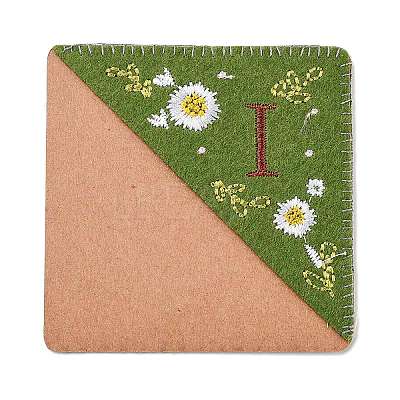 4Pcs Letter Personalized Hand Embroidered Corner Bookmarks JX587I-1
