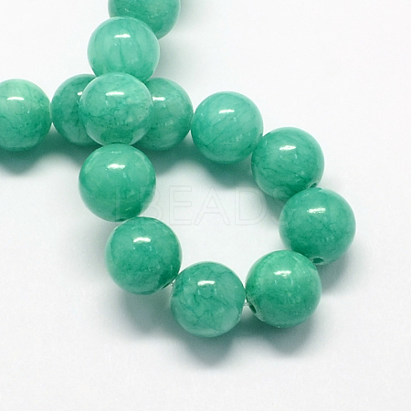 Natural Dyed Yellow Jade Gemstone Bead Strands X-G-R271-4mm-Y15-1