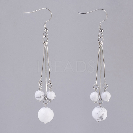 Natural Howlite Dangle Earrings EJEW-JE02813-10-1