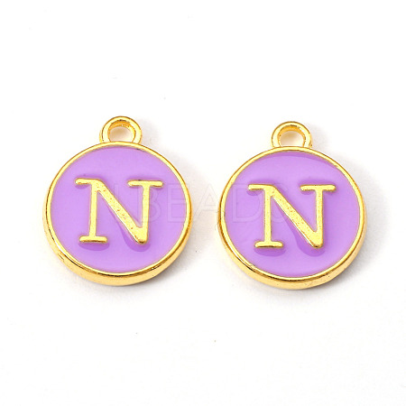 Golden Plated Alloy Enamel Charms ENAM-S118-10N-1