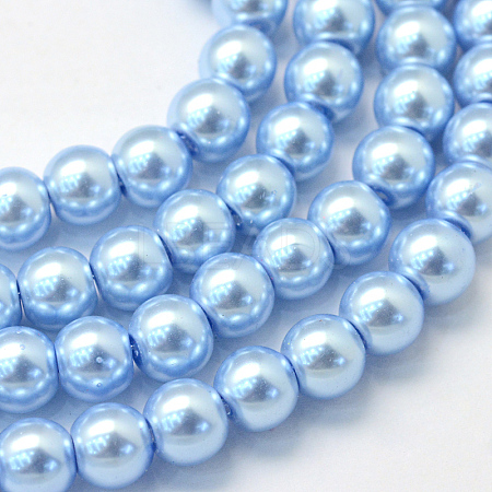 Baking Paint Pearlized Glass Pearl Round Bead Strands HY-Q003-6mm-24-1