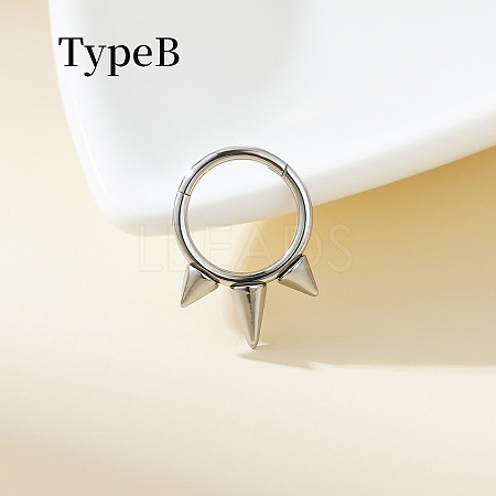 316 Surgical Stainless Steel Spike Hoop Nose Rings WG34C30-36-1