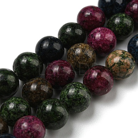 Natural Larvikite Beads Strands G-E443-A41-1
