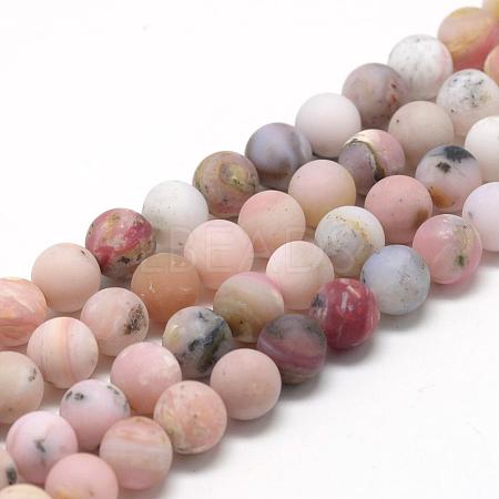 Natural Pink Opal Beads Strands G-R446-10mm-38-1