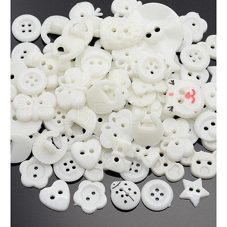 Dyed Mixed Shapes and Mixed Size Acrylic Buttons BUTT-X0035-1