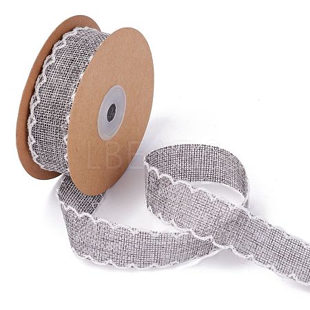 Polyester Imitation Linen Wrapping Ribbon OCOR-L044-07C-1