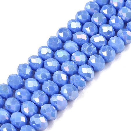 Electroplate Glass Beads Strands EGLA-A044-P6mm-B17-1
