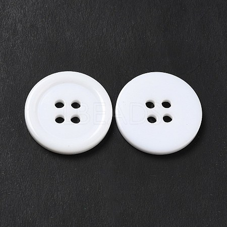 White Flat Round Resin Buttons X-RESI-D030-20mm-01-1