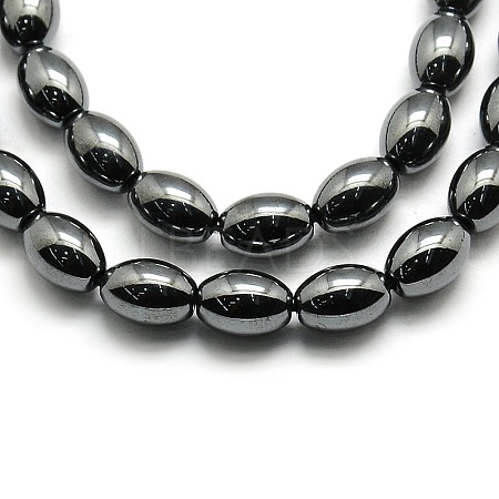 Non-magnetic Synthetic Hematite Oval Beads Strands X-G-F161-32C-1