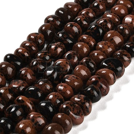 Natural Mahogany Obsidian Beads Strands G-G053-C03-01-1