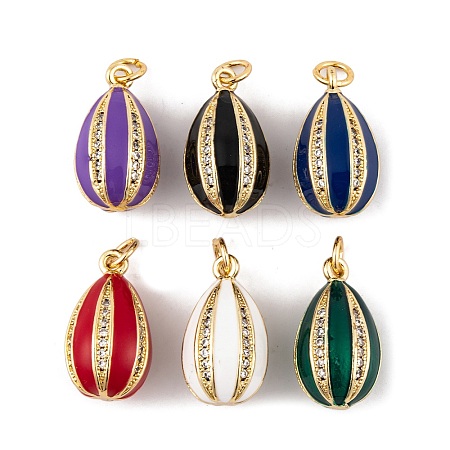 Brass Micro Pave Cubic Zirconia Pendants KK-E112-19G-1