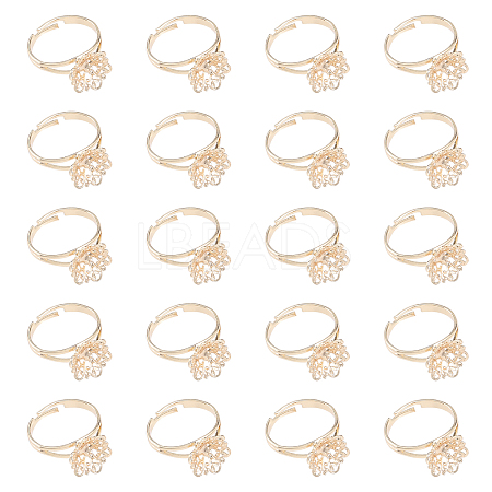 20Pcs Adjustable Brass Finger Ring Findings DIY-CA0005-62-1