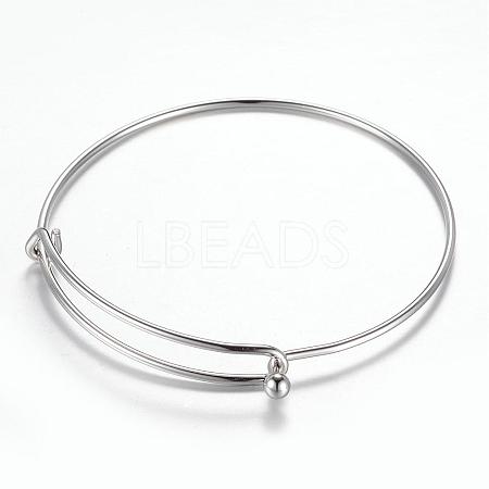 Tarnish Resistant Adjustable 304 Stainless Steel Expandable Bangle Making BJEW-G515-03P-1