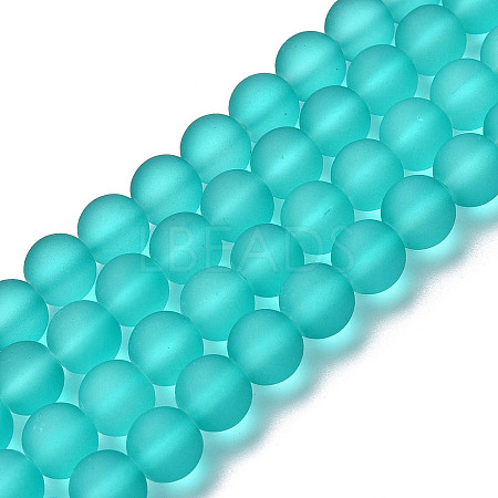Baking Paint Transparent Glass Bead Strands GLAA-S031-10mm-18-1