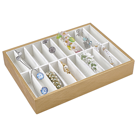 20 Grids PU Leather Bangle Organizer Display Trays BDIS-WH0008-19A-1