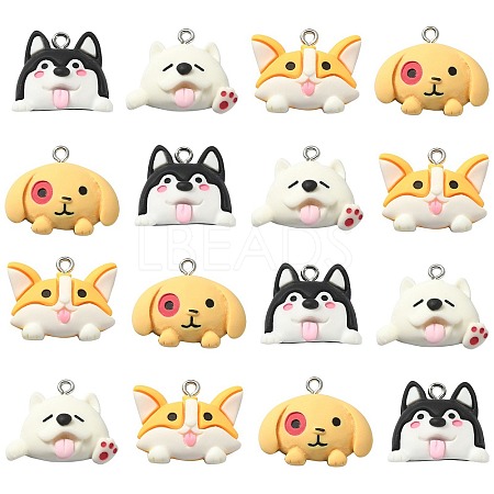 32Pcs 4 Styles Cartoon Resin Pendants RESI-CJ0003-38-1