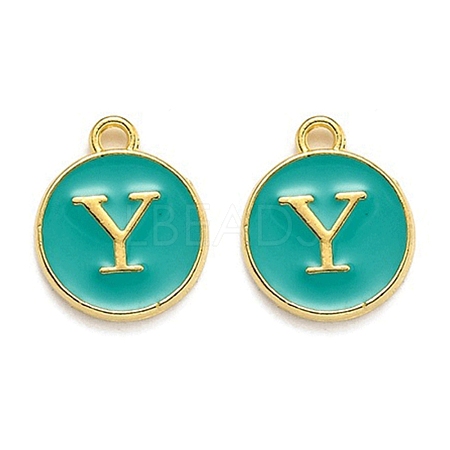 Golden Plated Alloy Enamel Charms ENAM-Q437-15Y-1