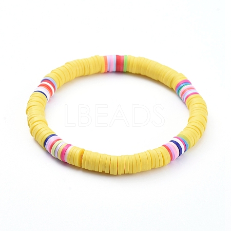 Handmade Polymer Clay Heishi Beads Stretch Bracelets BJEW-JB05087-02-1