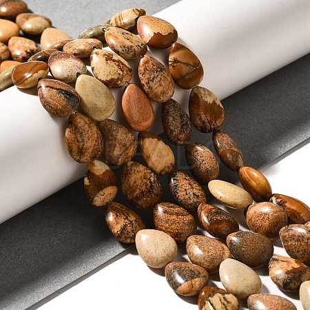 Natural Picture Jasper Beads Strands G-I377-A17-1