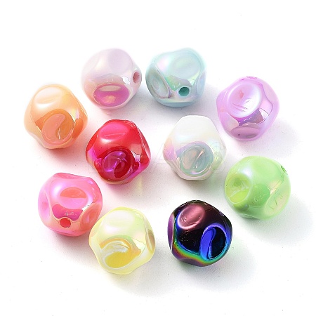 UV Plating Opaque Acrylic Beads OACR-Z013-01-1