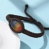 Adjustable Oval Chakra Natural Gemstone Braided Bead Bracelets BJEW-H626-02-06-3