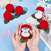 DELORIGIN Flocking Plastic Rose Finger Ring Boxes CON-DR0001-01-4