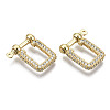 Brass Micro Pave Clear Cubic Zirconia D-Ring Anchor Shackle Clasps ZIRC-S066-051-NF-2