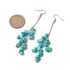 Synthetic Turquoise Chips Cluster Earrings EJEW-JE05837-3