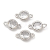 Eco-Friendly Rack Plating Brass Pave Clear Cubic Zirconia Connector Charms KK-A186-06P-2