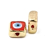 Brass Enamel Beads KK-F842-02D-1
