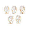 Electroplate and Golden Metal Enlaced Glass Beads X-EGLA-T029-01M-2