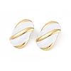 Ion Plating(IP) 304 Stainless Steel Oval Stud Earrings EJEW-Z068-34G-04-6