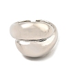 Rack Plating Brass Teardrop Open Cuff Rings for Women RJEW-G294-06P-2