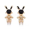 Brass Micro Pave Clear Cubic Zirconia Pendants KK-N232-223-1
