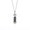 Synthetic Blue Goldstone Chip Wishing Bottle Cone Love Glass Pendant Necklaces FL0210-10-1