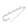 Iron Rhinestone Safety Pins Brooch Findings IFIN-A021-01D-P-3