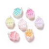 UV Plating Rainbow Iridescent Acrylic European Beads SACR-E009-43-1