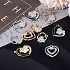 24Pcs 3 Styles 2 Colors Alloy with Crystal Rhinestone Pendants ALRI-TA0001-23-6