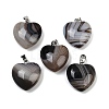 Dyed Natural Banded Agate Pendants G-G202-08B-1