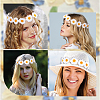 2Pcs Cloth Small Sunflowe Wreath Headband OHAR-CP0001-20B-5