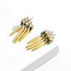 Brass Micro Pave Cubic Zirconia Stud Earrings EJEW-BB70428-2