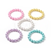 Macaron Color Faceted Acrylic Round Beaded Necklaces BJEW-JB09196-1