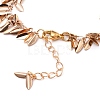 Brass Leaf Charm Bracelets BJEW-JB05725-03-3