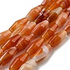 Natural Red Striped Agate/Banded Agate Beads Strands G-A223-A05-01-1