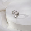 304 Stainless Steel Rhinestone Cuff Open Rings for Women FN8845-2-1