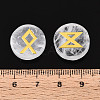 Brass Elder Futhark Alphabet Engraved Symbol Flat Round Natural Quartz Crystal Rune Stones G-I373-01B-4