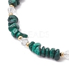 Natural Malachite Chip Beaded Bracelets for Women X-BJEW-JB11742-10-3